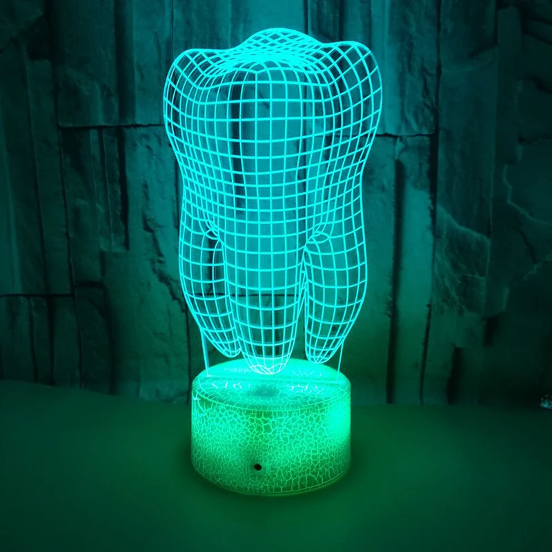 치아 장식 치과 3D LED 야간 조명, 침실 치아 책상 용암 램프, 클리닉 사무실 장식, 어린이 생일 선물