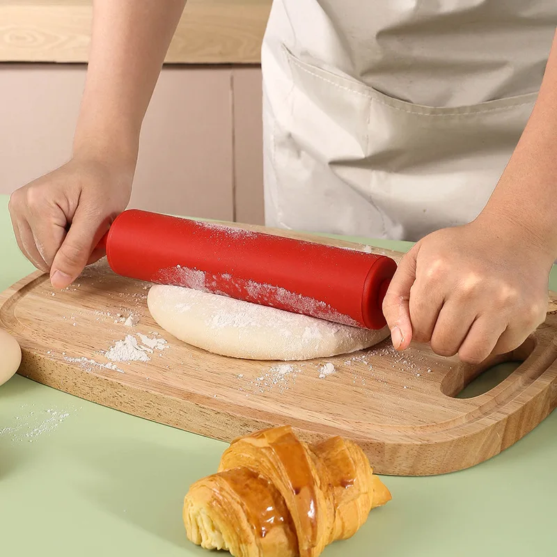 실리콘 대형 롤링 핀 롤러 비 스틱 가정용 롤링 핀 주방 DIY 베이킹 도구