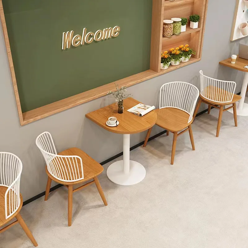 Luxury Light Style Restaurants Cafe Metal Chair for Bubble Tea Shops Hotels Malls Table and Chairs Set