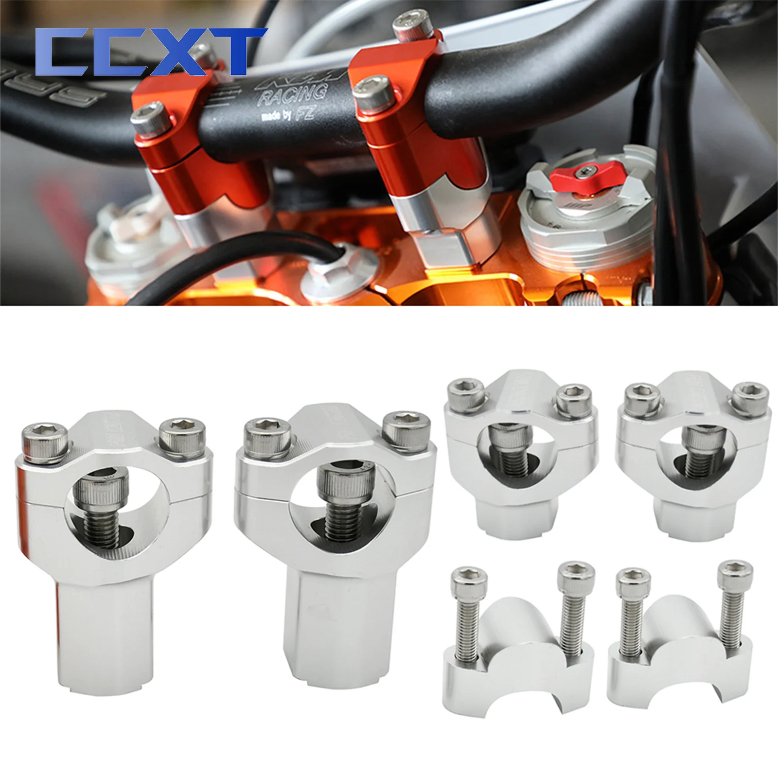 28mm CNC Billet HandleBar Fat Bar Risers Mount Clamp Adaptor For KTM SX Sxf Exc Xcw