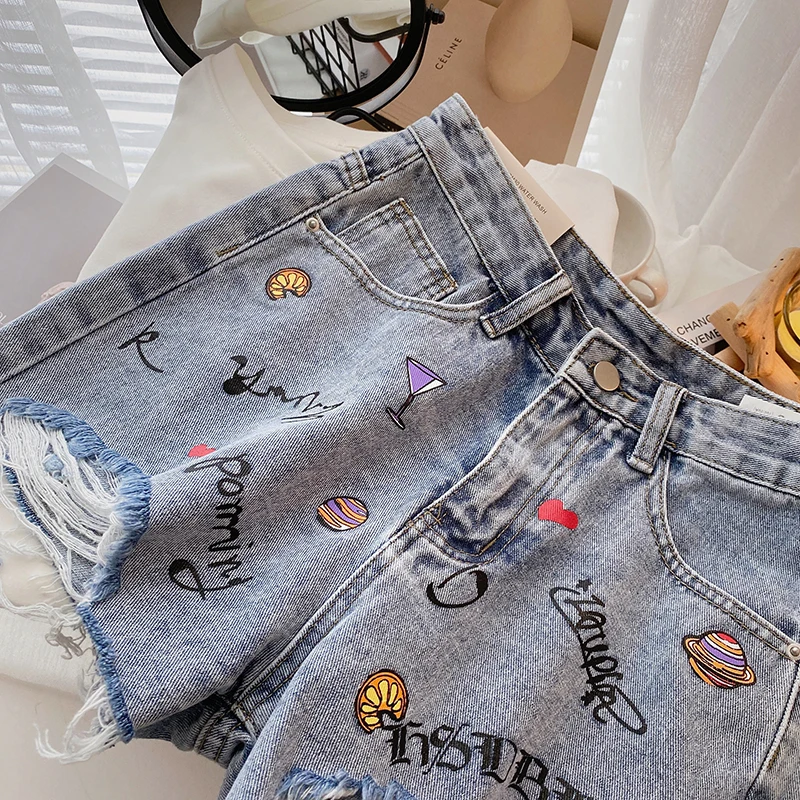 keiki kona shorts Ashgaily 2022 New High Waist female Fashion Casual Summer Cool Women Denim Shorts Wide Leg Hollow Out Plus Size Jean Shorts leather shorts