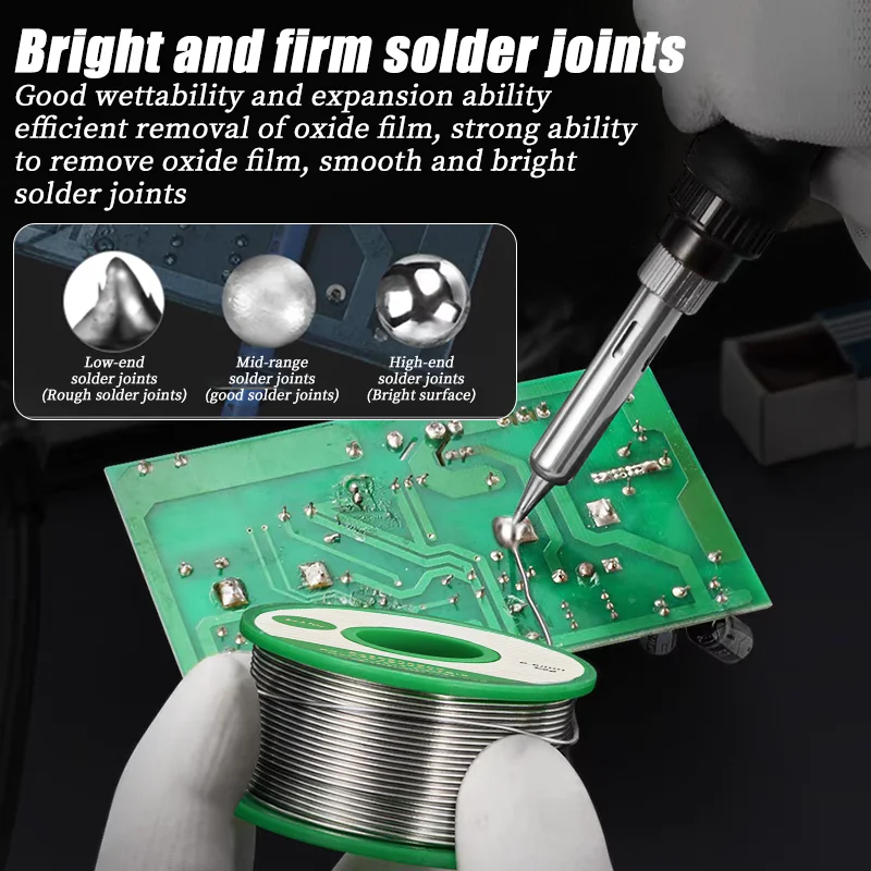Lot de deux bobines de fil de soudure pour modélisme, 30g et 100g, avec différents diamètres visibles.