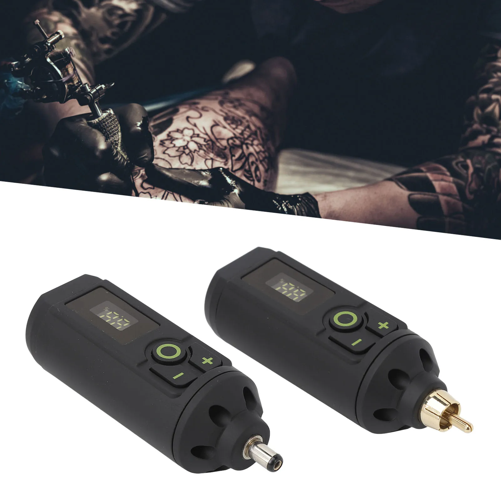 Black Tattoo Machine Battery Wireless Tattoo Machine Battery Type C Alloy Digital LCD Power Supply for Beauty Salon