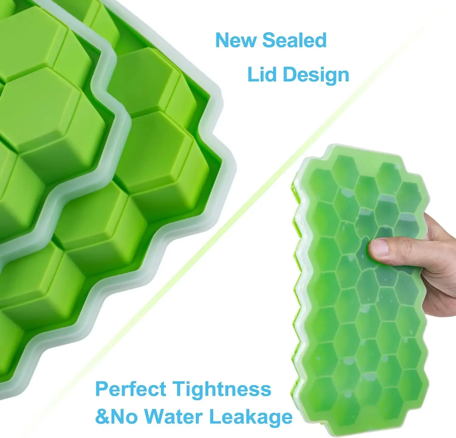 1/2/3/5Pcs Large Capacity Ice Tray Silicone Molds Honeycomb Ice Cube Molds For Chilled Drinks Whiskey Cocktails Food