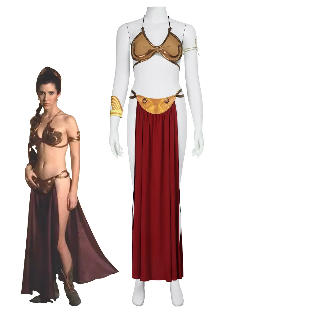 Leia Princess Cosplay Leia Organa Solo Cosplay Dress Leia Dress Sexy Outfits Adult Stage Halloween Role Play Uniform for Women