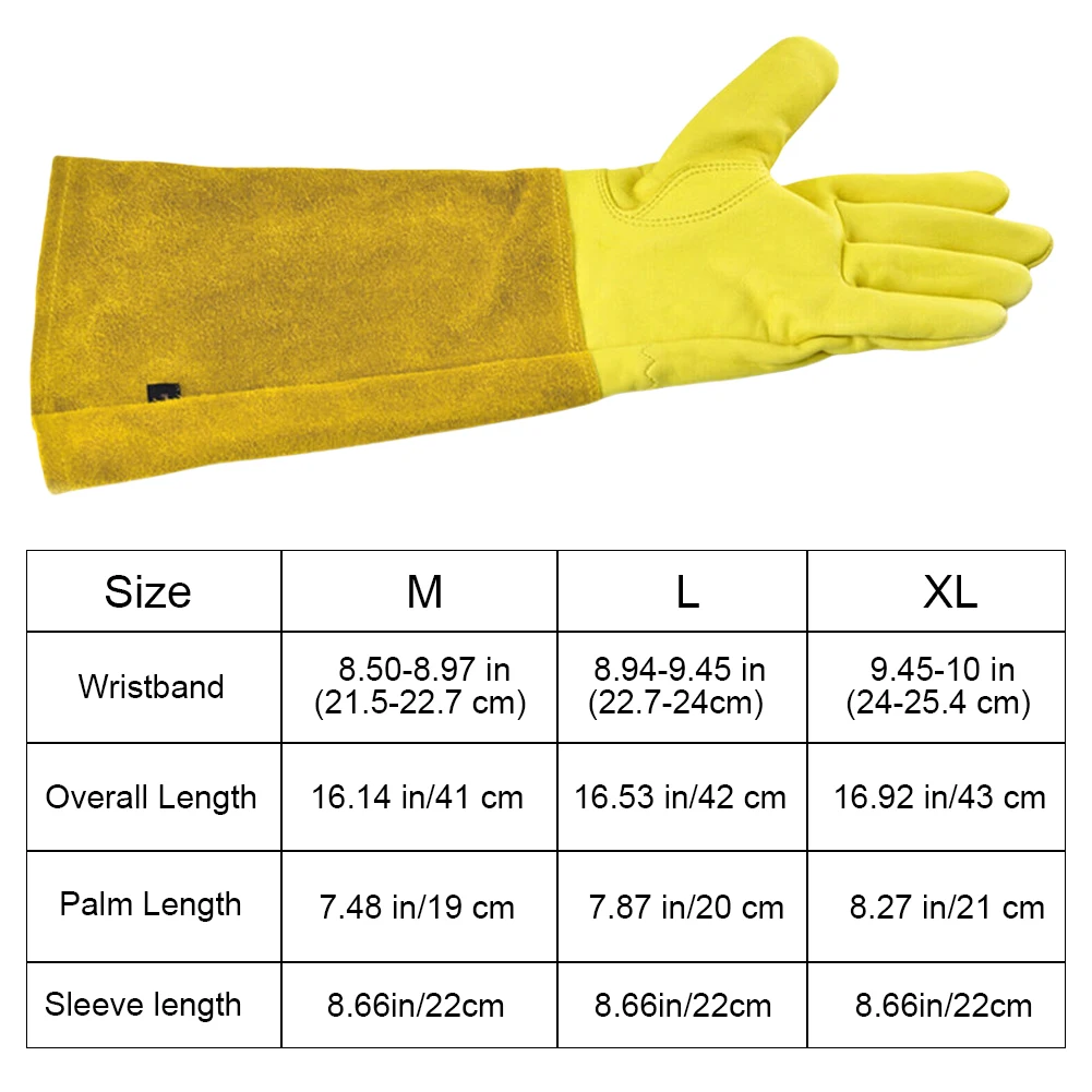 1 Pair Long Thorn Proof Working Mitten Breathable Leather Floral Gauntlet Labor Protection Long Elbow Gloves Best Garden Gift 6