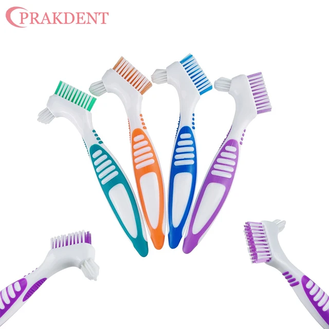 Denture Cleaning Brush Double-sided Denture Brush Orthodontic Correction Retainer Invisible Braces Cleaning Special Brush 2pcs