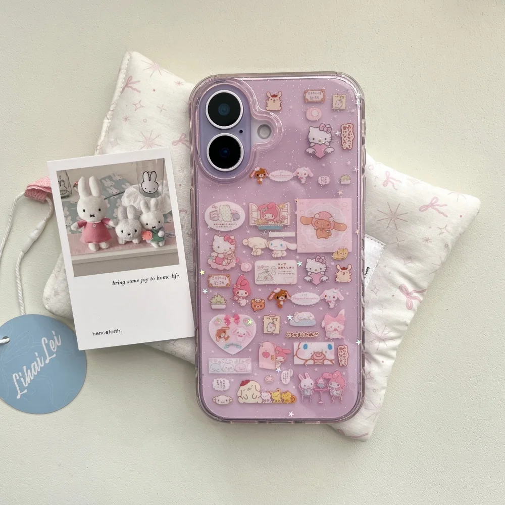 Hello Kitty Melody Cartoon Pink Phone Case image 1