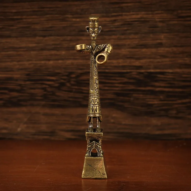 6pcs/set Exquisite Brass Craftsmanship Three-Star Pile Cultural Creative Ornaments Giant Man Statue