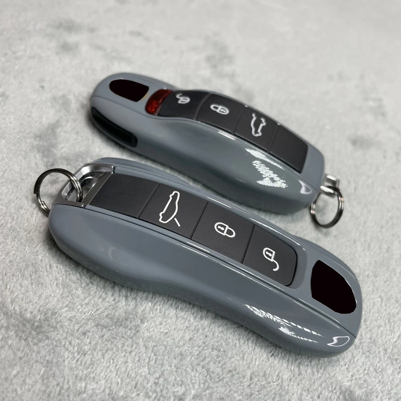 포르쉐 718 911 Panamera Cayenne Macan Boxster Cayman 자동차 키 쉘 커버 원격 제어 Fob 교체 용 키 케이스 시멘트 그레이