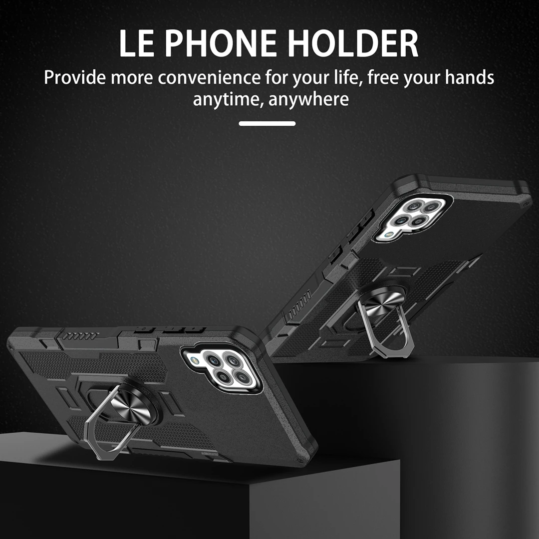 Luxury Armor Shockproof Phone Case with Car Magnetic Ring Holder