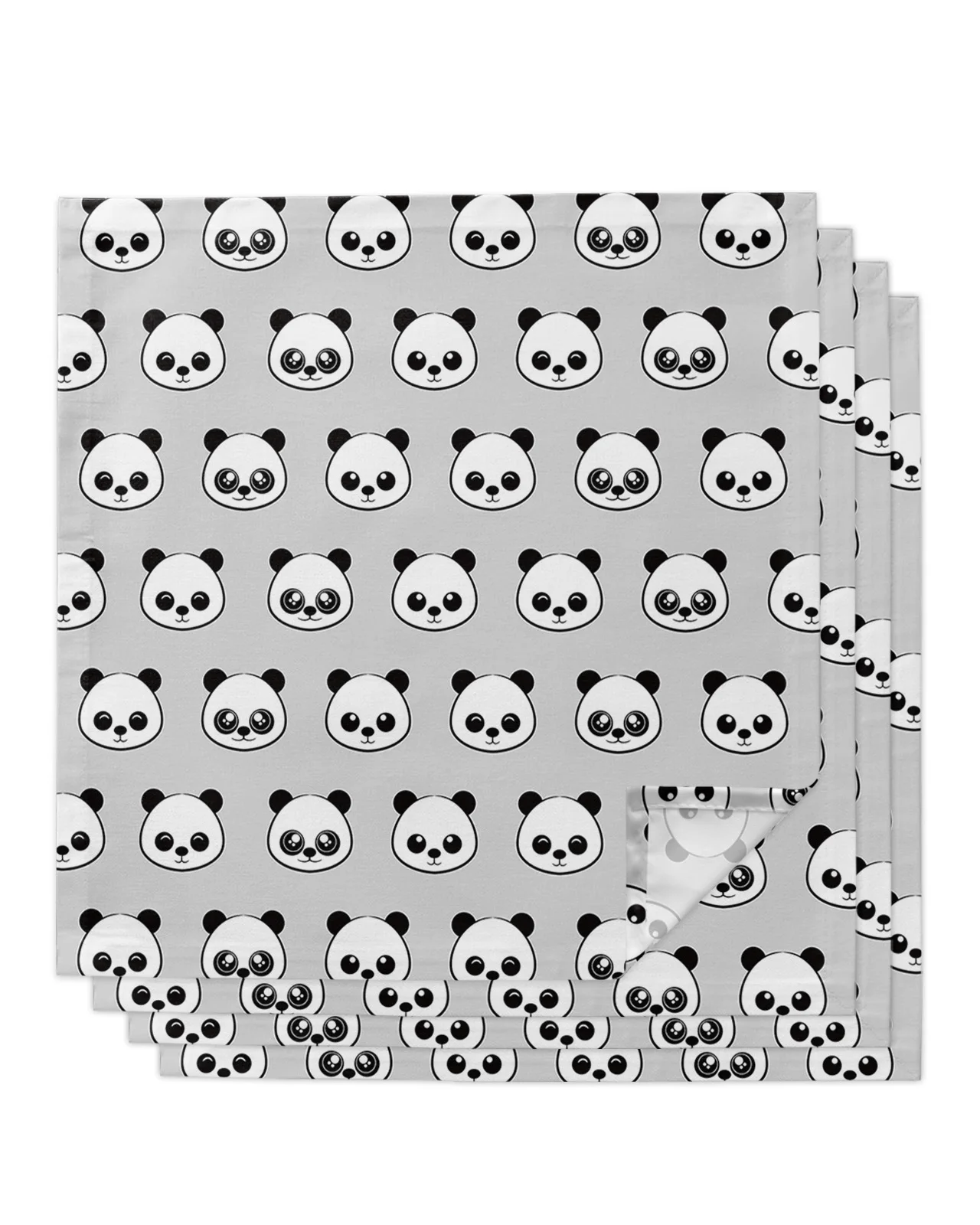 

Cartoon Kawaii Panda 4/6/8pcs Table Napkins Restaurant Dinner Wedding Banquet Decor Cloth Napkins Supplies Party Decoration