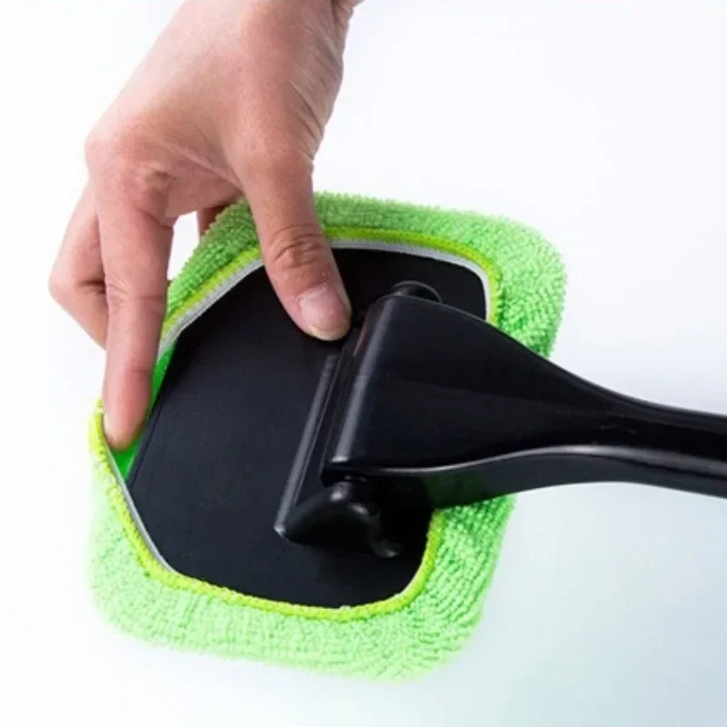 Car Cleaning Accessories Car Window Cleaner Brush Car Windshield Cleaning Brush Kit Car Window Wiper Home Glass Defogging Dust Towel Long Handle Cleaner Brush Washing Tool