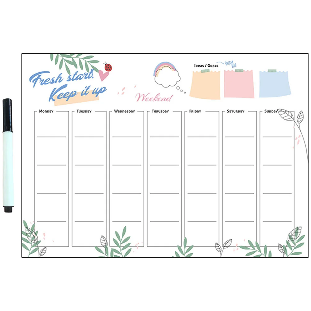 Weekly Whiteboard Dry Erase Calendar Magnetic Refrigerator Fridge Childrens Removable Decals Calendar Whiteboard Advent Planner