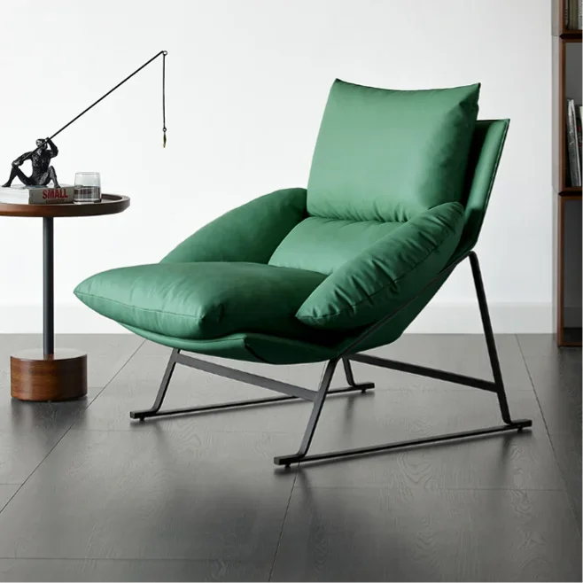 

Минималистичный одноместный диван-стул Nordic leather down lazybones для балкона спальни креативный стул для отдыха