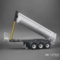 LESU RC Hydraulic Dump Trailer 3 Axles Metal Trailers Electric Legs for 1/14 TAMIYAYA Remote Control Vehicle Tractor Truck Model 1