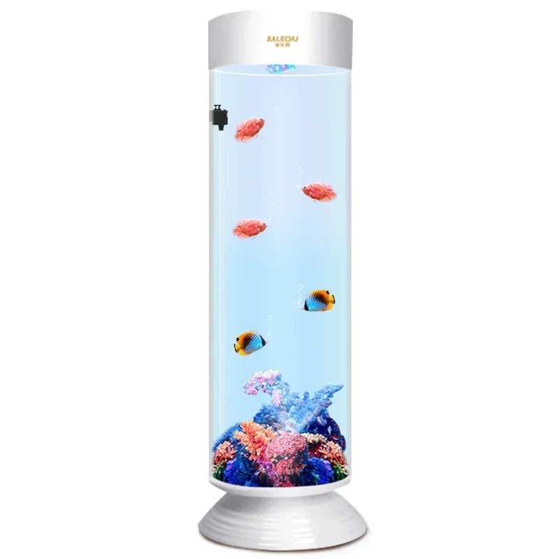 

TT Luxury Yi Fish Tank Living Room Small Cylindrical Fish Tank Vertical Goldfish Aquarium Change Water Ecological Floor