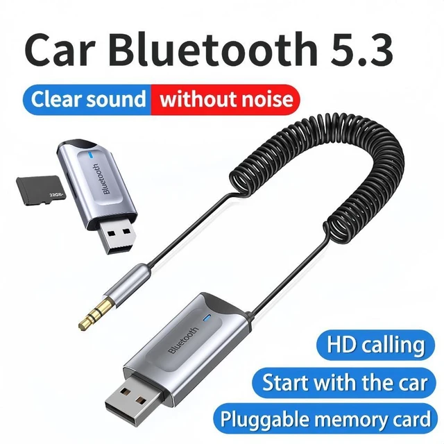 Bluetooth 5.3 Aux Adapter Wireless Car Bluetooth Receiver USB to 3.5mm Jack  Audio Music Mic Handsfree Adapter for Car Speaker - AliExpress