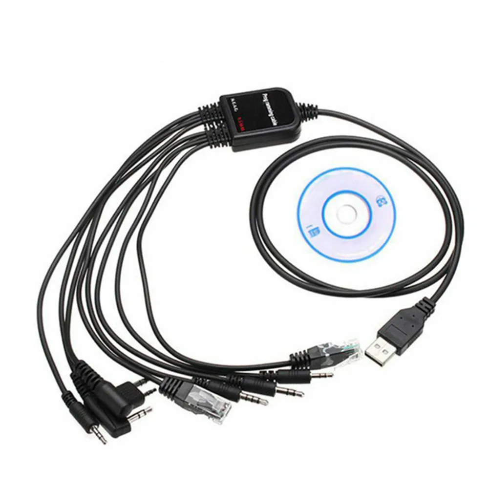 

8 в 1 USB-кабель для программирования с программным обеспечением, Универсальный многофункциональный компакт-диск для рации Motorola ICOM Kenwood Baofeng YAESU