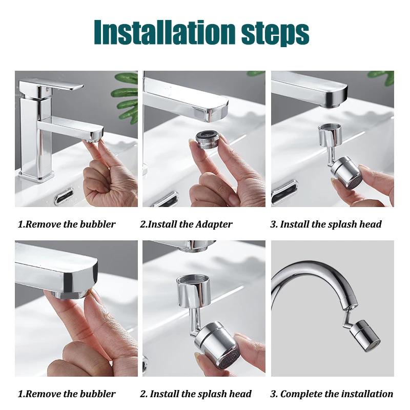 Universal 720° Rotation Kitchen Faucet Head Tap Anti-splash Aerator Splashproof Swivel Water Saving Faucets Extender Adapter