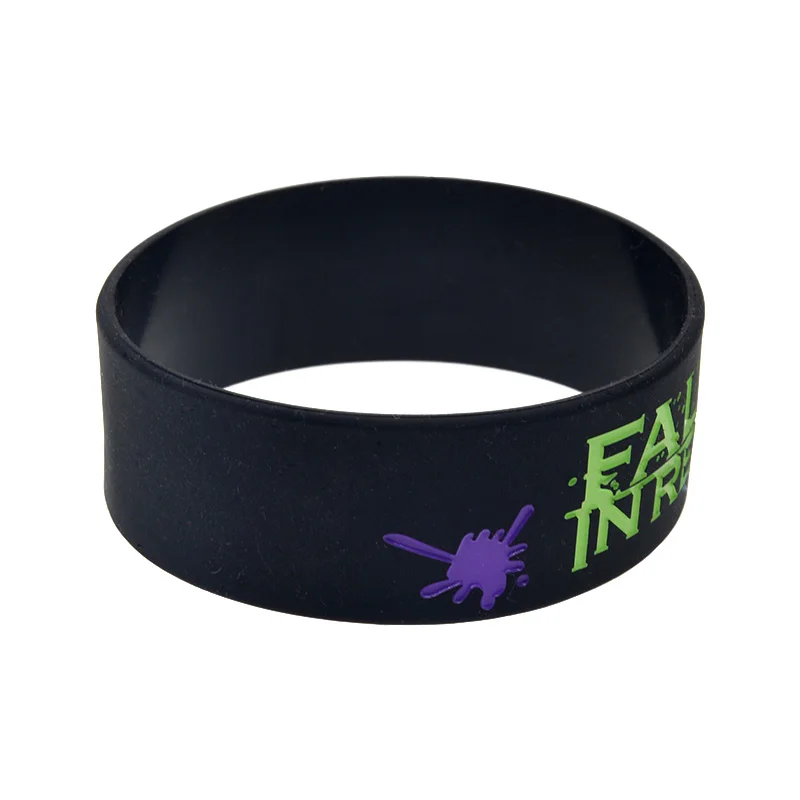 25 Pcs Falling In Reverse Silicone Rubber Wristband One Inch Wide Bracelet for Music Concert 6