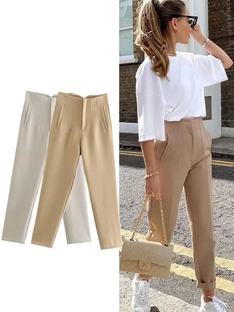 44909-39fcae.jpg HH Women Elegant Solid Pencil Pants High Waist Pant For Women Casual Streetwear Woman Trousers Office Wear Chic Pant