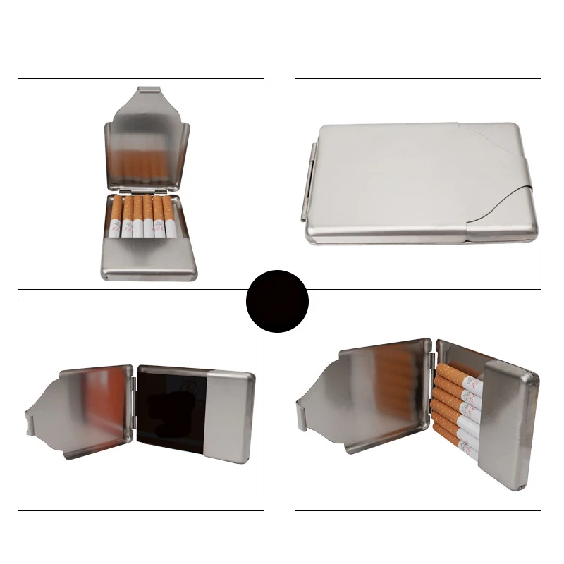 Ultra-Thin Stainless Steel Flip Cover Cigarette Case with Clip, Moisture & Rust-Proof Storage Solution