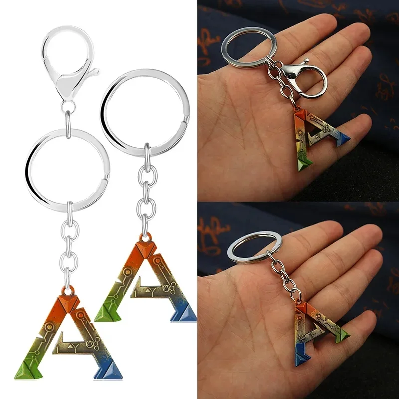 Game ARK Survival Evolved keychain colorful A letter logo Keyring For Men Women llavero Car Bag Key Holder Chaveiro Gifts