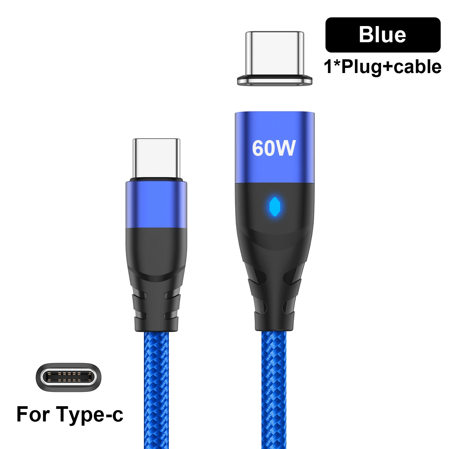 ตัวเลือกสินค้า สายชาร์จแม่เหล็ก USB-C ถึง Type-C และ Micro สำหรับ iPhone Samsung