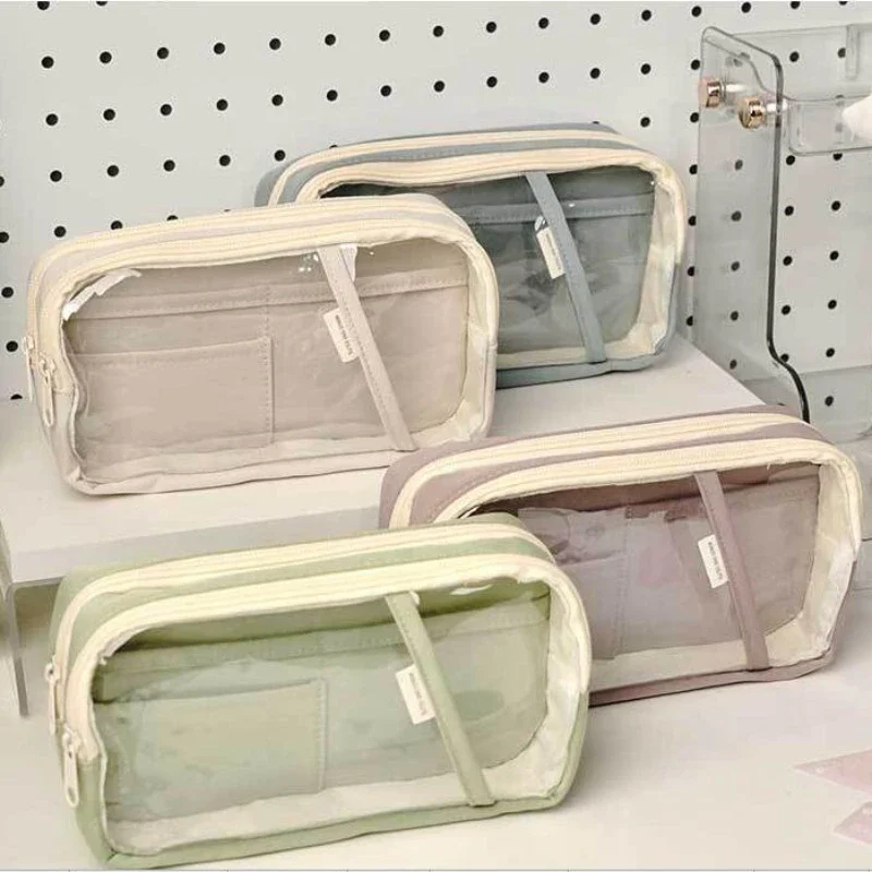 대용량 연필 가방, 간단한 다층 큰 문구 가방, 옥스포드 펜 케이스, 지퍼 연필 파우치 박스, 학생 학용품