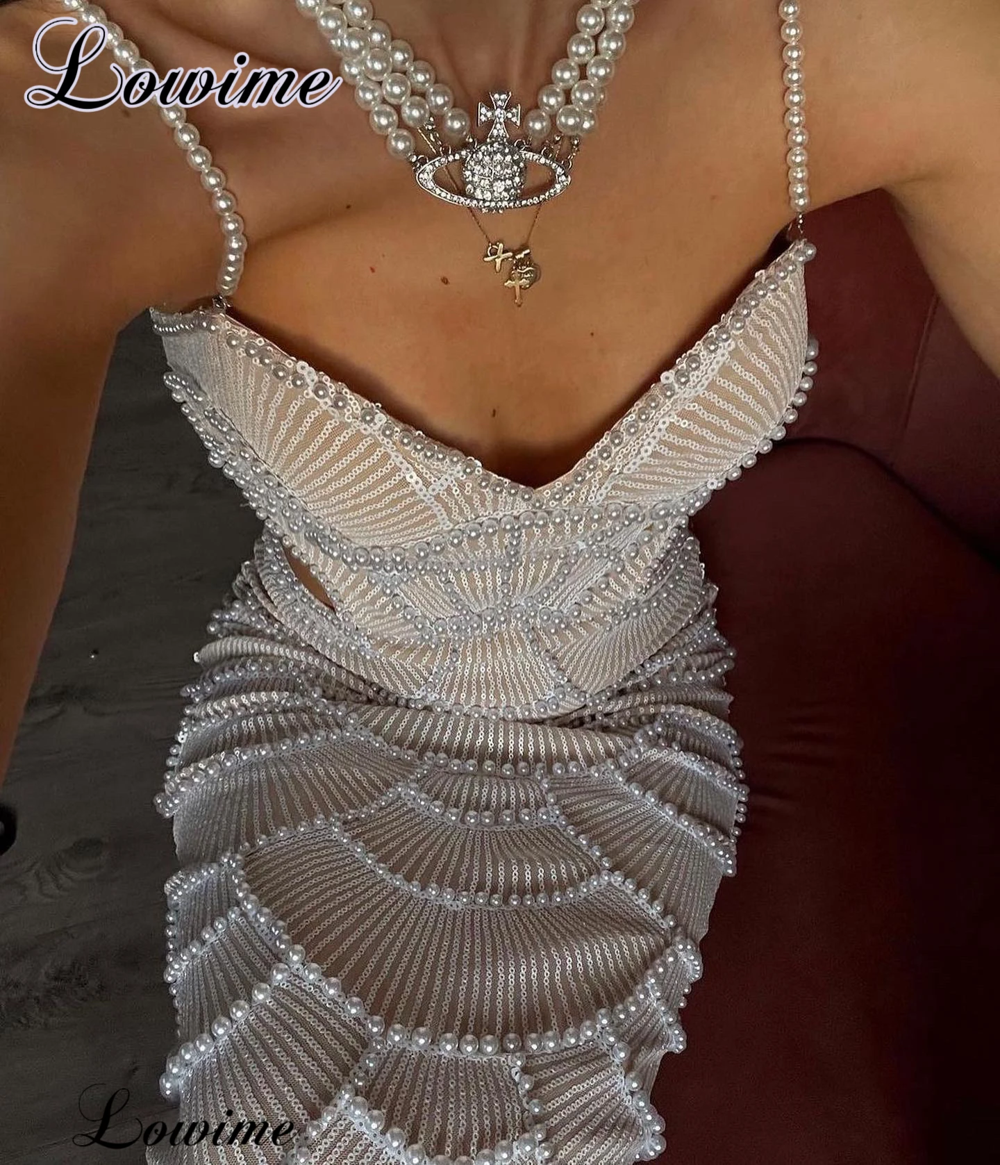 Summer Beach Cocktail Dresses Mermaid Spaghetti Sexy Prom Dresses For Women Vestidos De C&oacute;ctel Pearls Birthday Custom