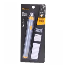 Electric Pencil Eraser with Refill for Art Students and School Supplies (Grey)