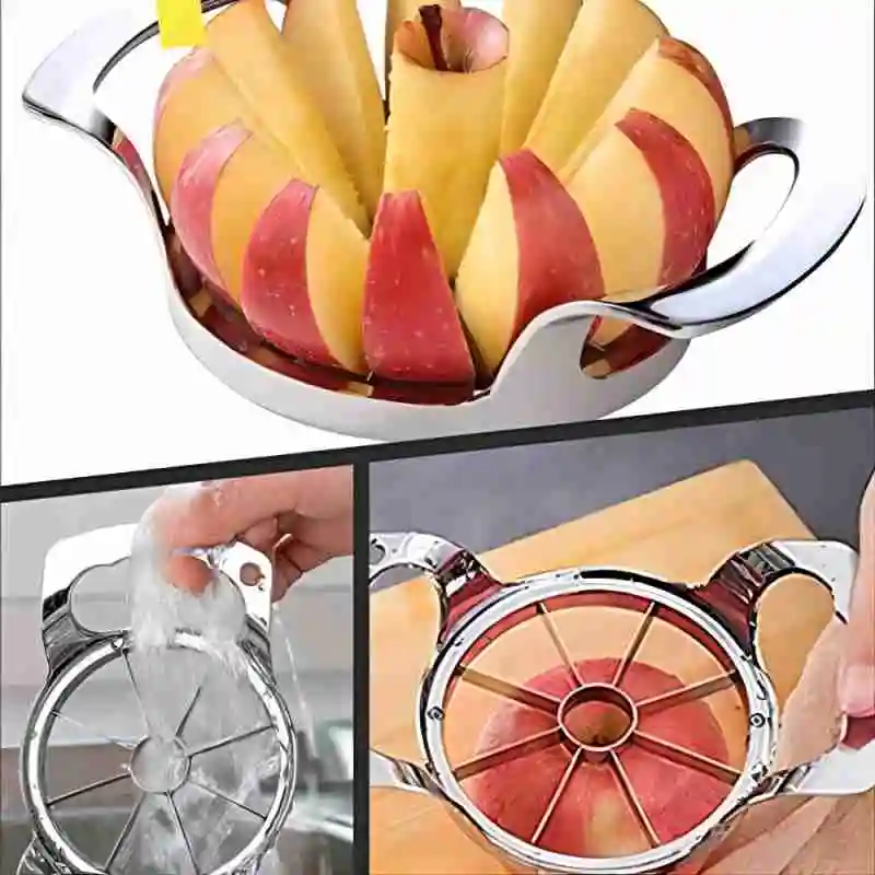 Trancheuse à pommes en acier inoxydable, coupe-pommes Ultra-tranchant,  grande lame à 8 lames, Version améliorée, pour femmes, noël - AliExpress