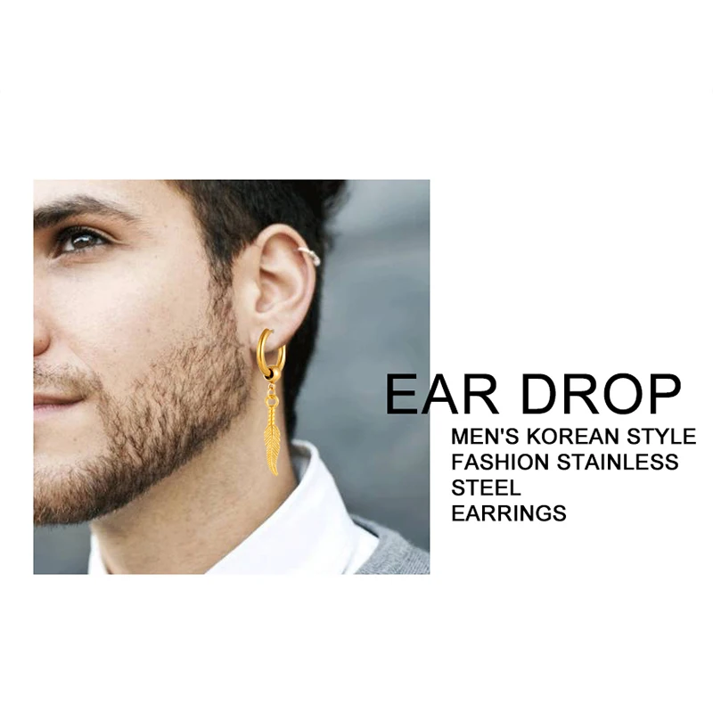 2pairs Simple Cross Ear Buckle Earrings, Men's Stainless Steel Ear Clip  Earrings
