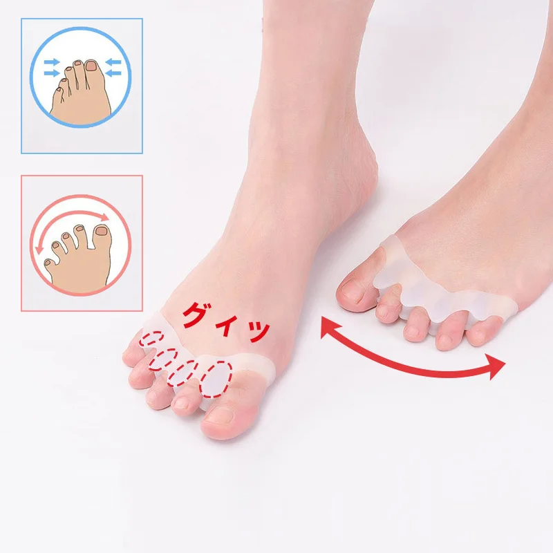 2Pcs Silicone Toe Separator Finger Foot Fingers Separators Foot Woman Man Bunion CorrectorHallux Valgus Corrector Toe Correction index separator page notebooks a4 dividers binder pastel loose leaf markers pp subject separators