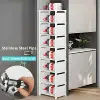 1pc 10 Layers Shoe Rack, Steel Frame & Fabric Interlayer Storage Shelf for Entryway Hallway Living Room, T1 Shoemaker Organizer 6