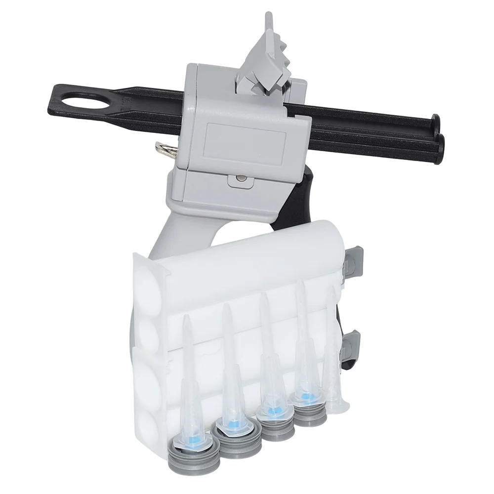 

Glue Guns 50ml 1:2 Manual Caulking Gun Adhesives Dispenser with 2pcs 50ml 1:2 Empty Dual Cartridge and 5pc Static Mixing Nozzles
