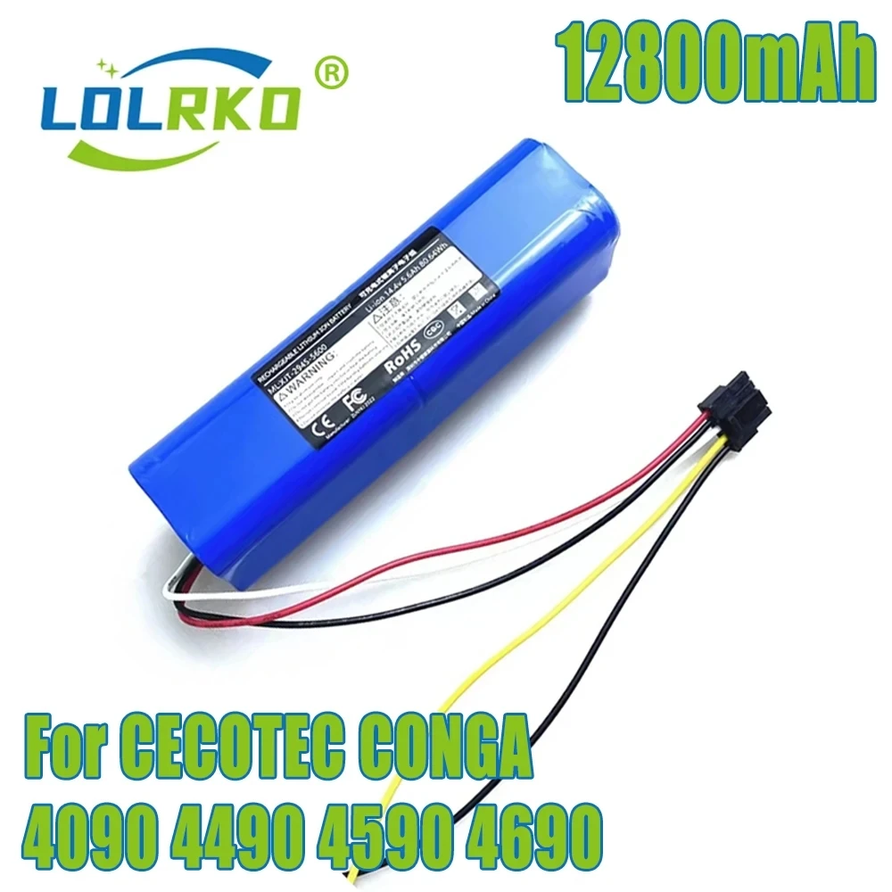 

14.8V 12800mAh 100% New CECOTEC CONGA 4090 4490 4690 4590 Mopping Robot Battery Pack Netease Intelligent Manufacturing NIT Model