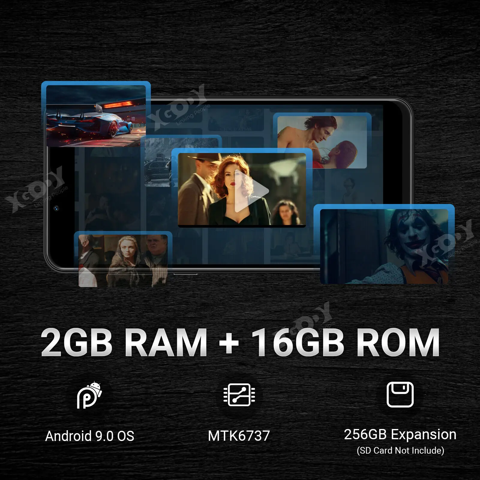XGODY X60 Android Smartphone,6.0 inch,16GB ROM 2GB RAM,5+5MP,Cellphones,Dual SIM Quad Core,4G LTE Network,Mobile Phones,Face ID 3