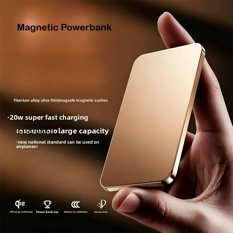 태피아이 얇은 무선 보조배터리 마그네틱 20W5000mAh 휴대용 고속 충전 외장 배터리 (아이폰 17 16 15 14용, 맥세이프 호환)
