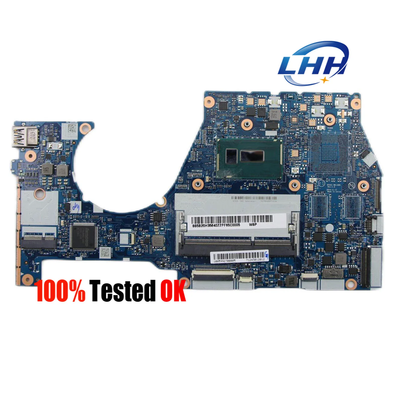 

LHH for Lenovo YOGA 3 14 Yoga 3-1470 Motherboard with I5-5200U CPU DDR3 Laptop Mainboard NM-A381