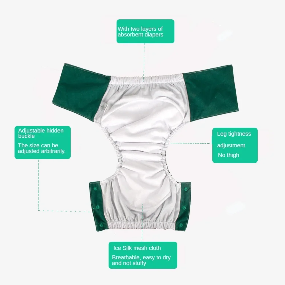 Cotton Cloth Adult Incontinence Washable Underwear Urine Diaper Pants for Reusable Diapers