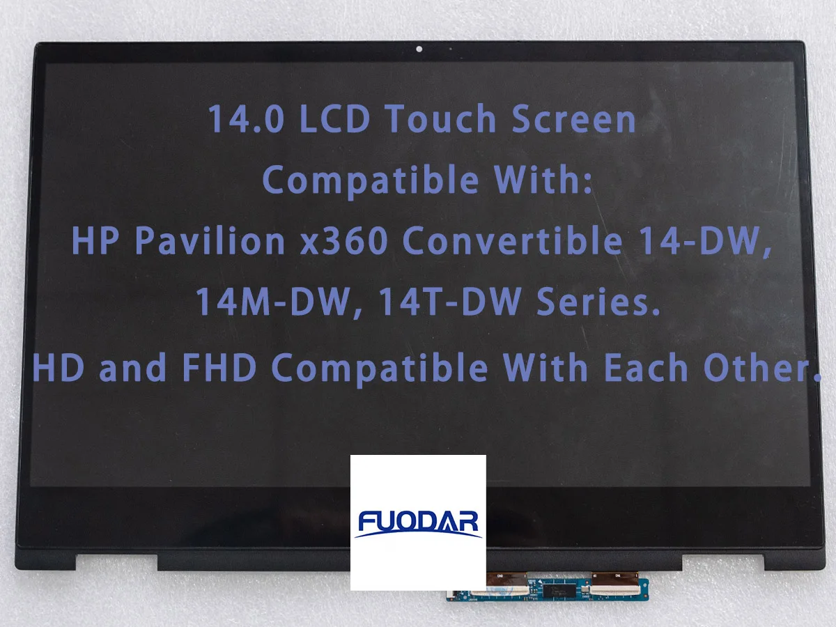 14.0 Lcd Touch Screen Digitizer Assembly Per Hp Pavilion X360 Convertibile 14-Dw 14T-Dw100 Muslimatexmuslimah