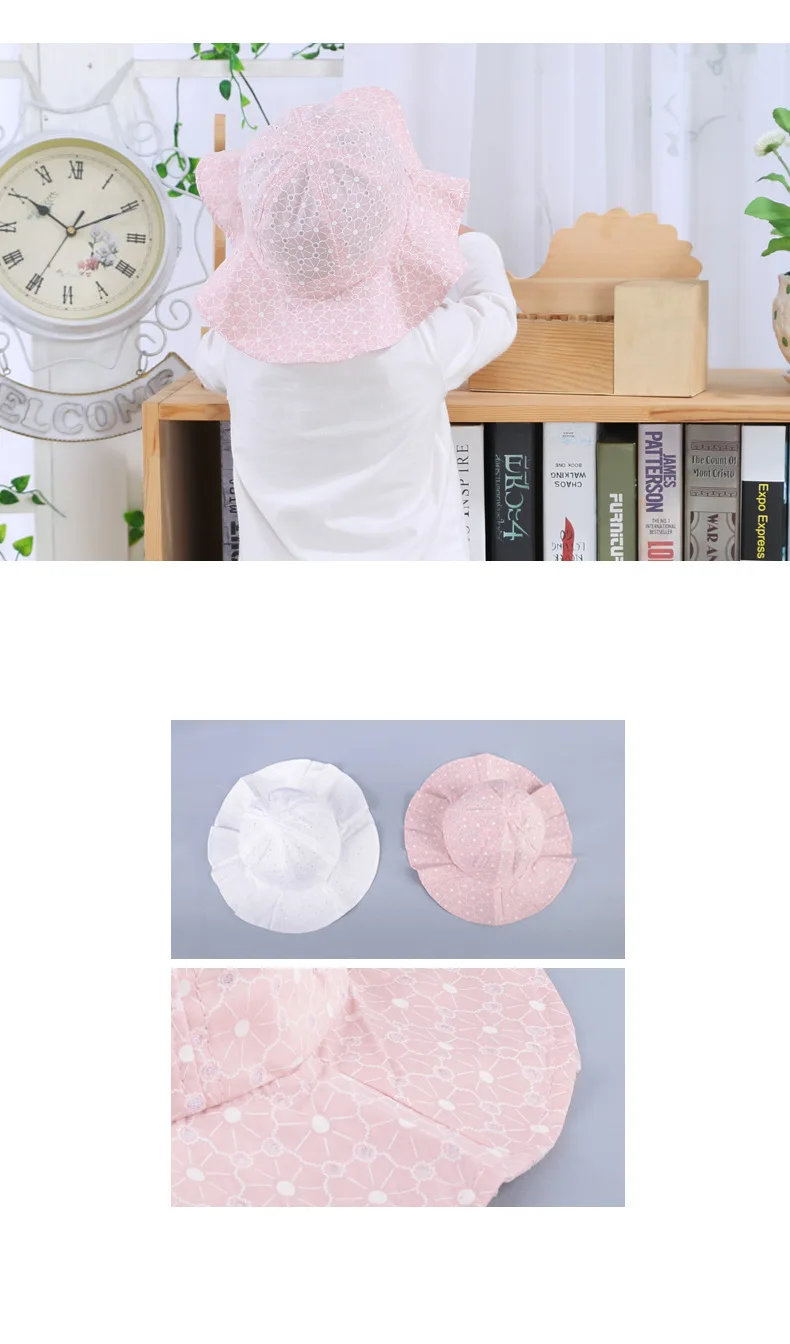 Charmingjolly Korean Style Cotton Baby Bucket Hat Outdoor Sun Protection Wide Brim Breathable Baby Basin Hats Cute Pink Child Travel Gorras Free Shipping