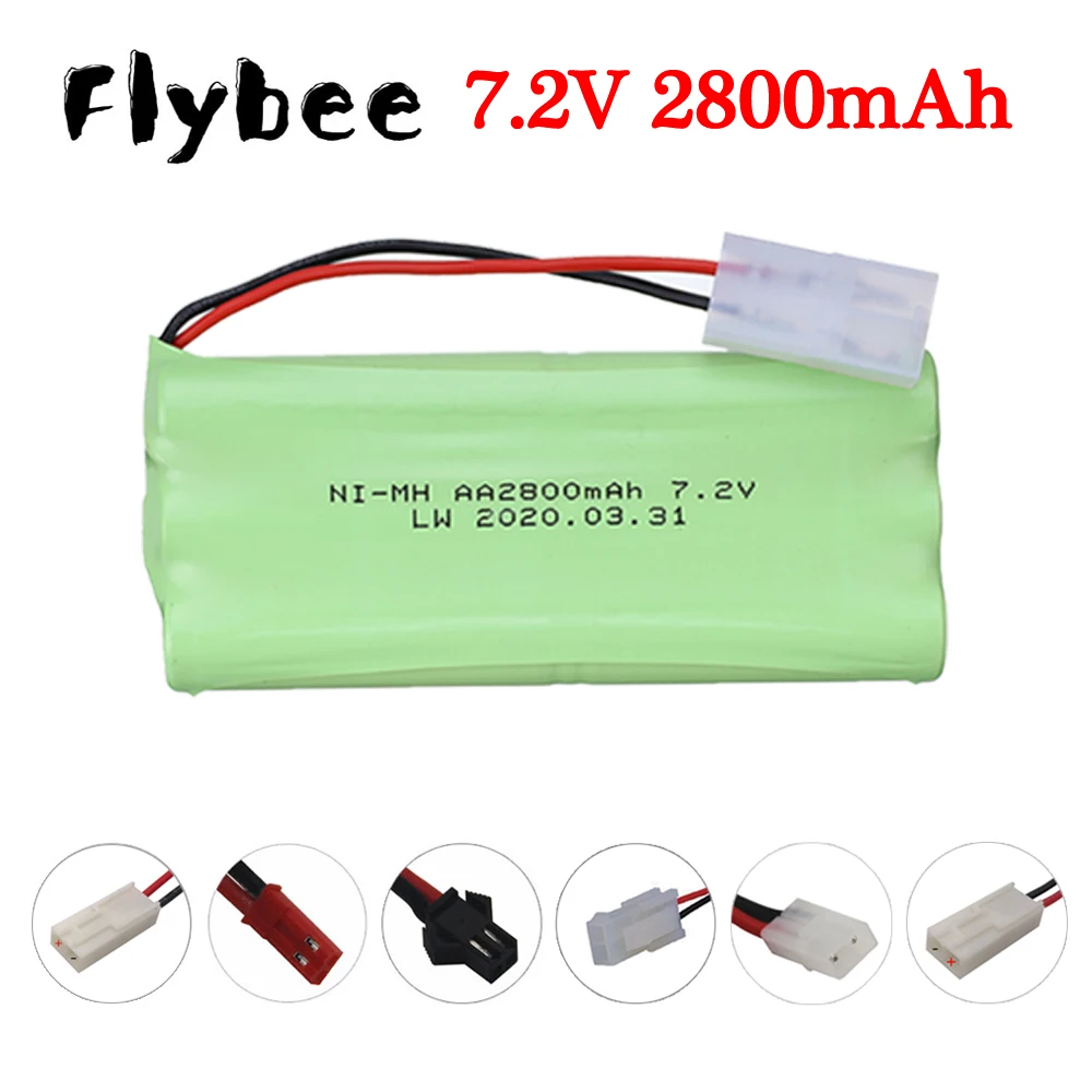 Batteria Nimh 7.2V 2800Mah Per Giocattoli Rc Auto Camion Serbatoi Treni Rc Barche Robot Nimh Aa 2400Mah 7.2V Batteria Ricaricabile 1 Pz