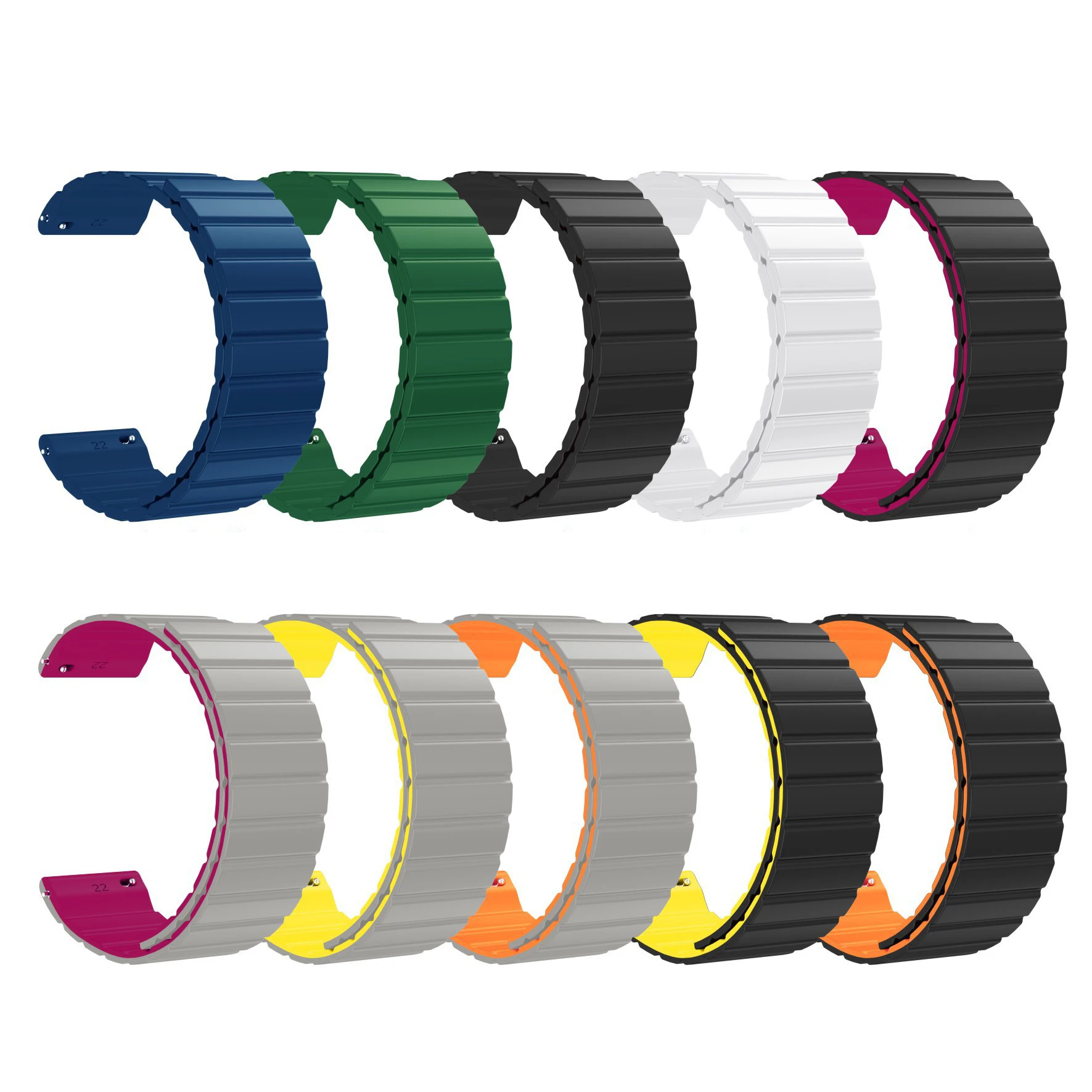 

Watch Band 20MM 22MM Quick Release Wristband Adjustable Magnetic Closure Silicone Strap for Galaxy Watch 4 Gear S2 GT2