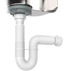 Under Sink Wash Basin Pipe Deodorization Retractable Flexible Plastic Drain Tube Kitchen Bathroom Draining Tub Plumbing White