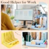 4 Packs Plastic Desk Organizer File Folder, Desktop Magazine Holder, Office File Sorter Rack, Vertical File Dividers 4
