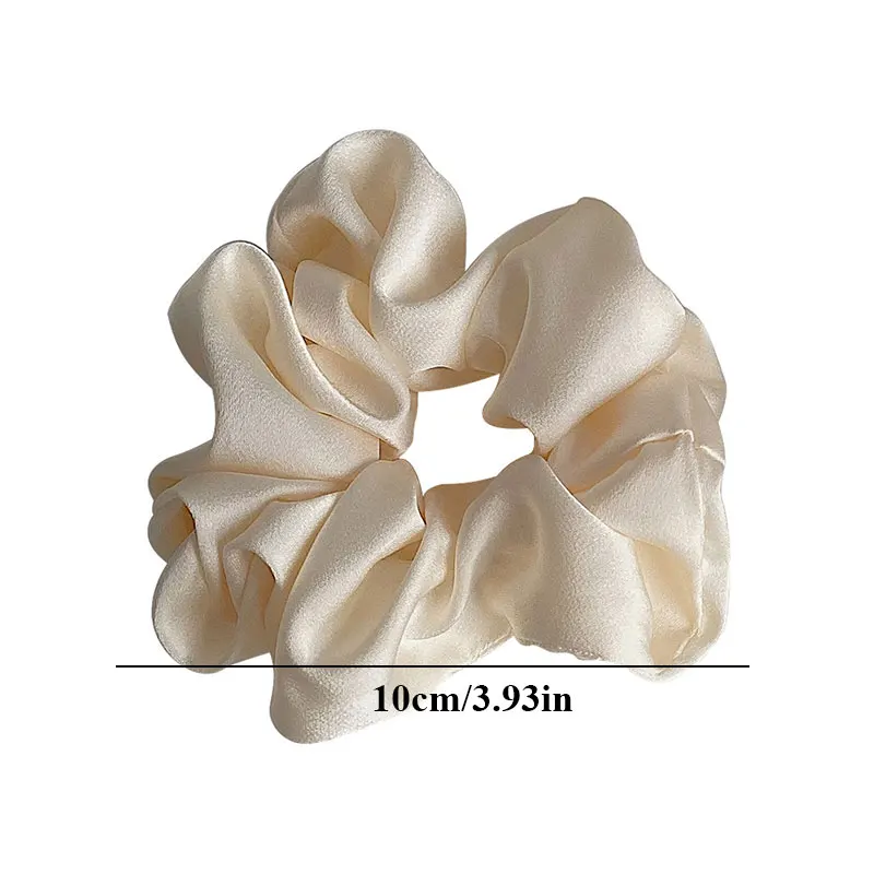 Silk Satin Scrunchies Headband Large Elastic Rubber Hair Band Women Gilrs Ponytail Holder Solid Color Hair Ties Accessories