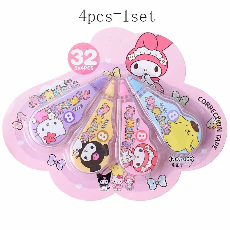 Correction Tape 4pcs/set Kawaii Sanrio Cartoon Kuromi Melody Alteration tape Stationery Gift Office School Supplies